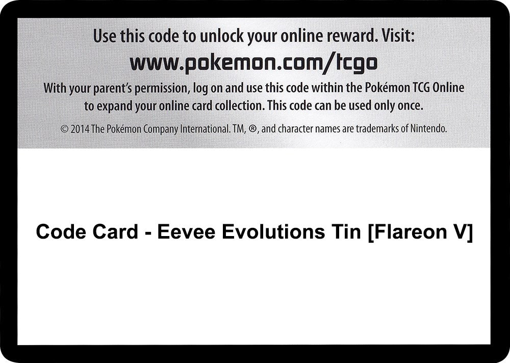 Image for Code Card - Eevee Evolutions Tin [Flareon V] - Pokemon