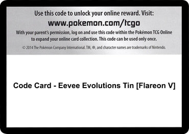 Image for Code Card - Eevee Evolutions Tin [Flareon V] - Pokemon