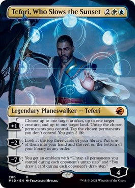 Image for Teferi, Who Slows the Sunset (Borderless) (280) [Innistrad: Midnight Hunt]