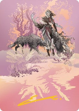 Image for Arlinn, the Pack's Hope Art Card (03/81) (Gold-Stamped Signature) (3) [Art Series: Innistrad: Midnight Hunt]