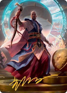 Image for Teferi, Who Slows the Sunset Art Card (Gold-Stamped Signature) (10) [Art Series: Innistrad: Midnight Hunt]