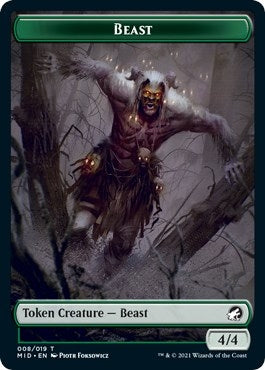 Image for Beast Token (8) [Innistrad: Midnight Hunt]