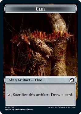 Image for Clue // Bat Double-Sided Token (16 // 4) [Innistrad: Midnight Hunt]