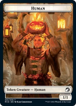 Image for Human // Beast Double-Sided Token (1 // 8) [Innistrad: Midnight Hunt]
