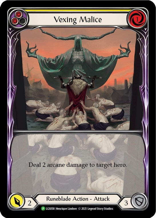 Image for Vexing Malice (Yellow) (Extended Art) - LGS058 (LGS058) (Flesh and Blood: Promo Cards) - Flesh and Blood TCG