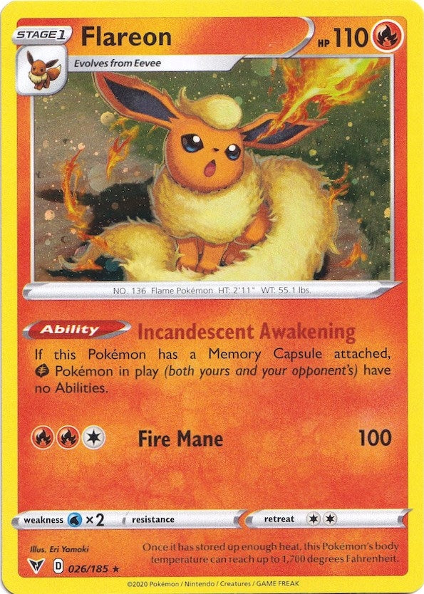 Flareon - 026/185 (Cosmos Holo) (026/185) (Miscellaneous Cards & Products)