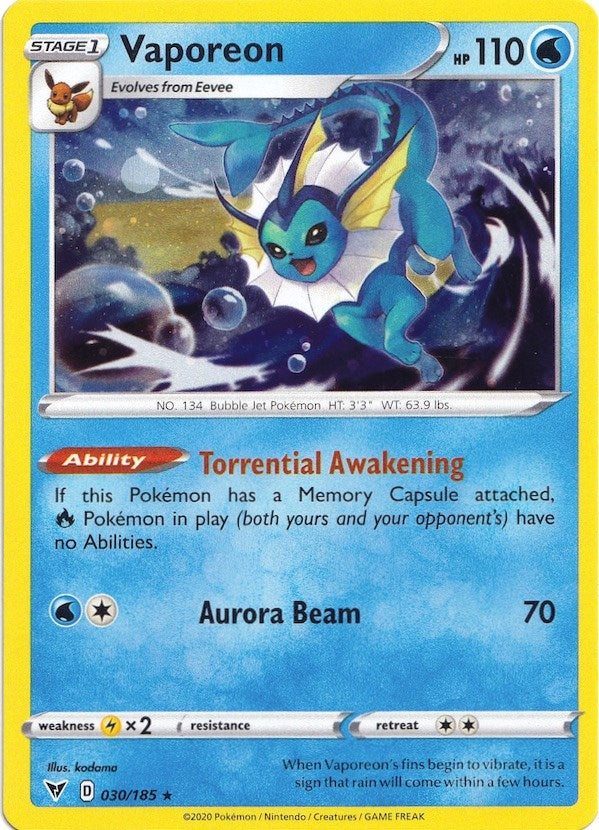 Vaporeon - 030/185 (Cosmos Holo) (030/185) (Miscellaneous Cards & Products)