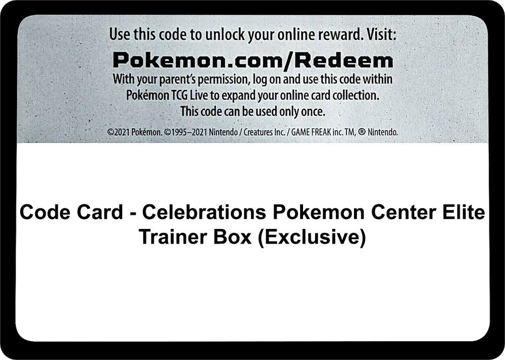 Image for Code Card - Celebrations Pokemon Center Elite Trainer Box (Exclusive) - Pokemon