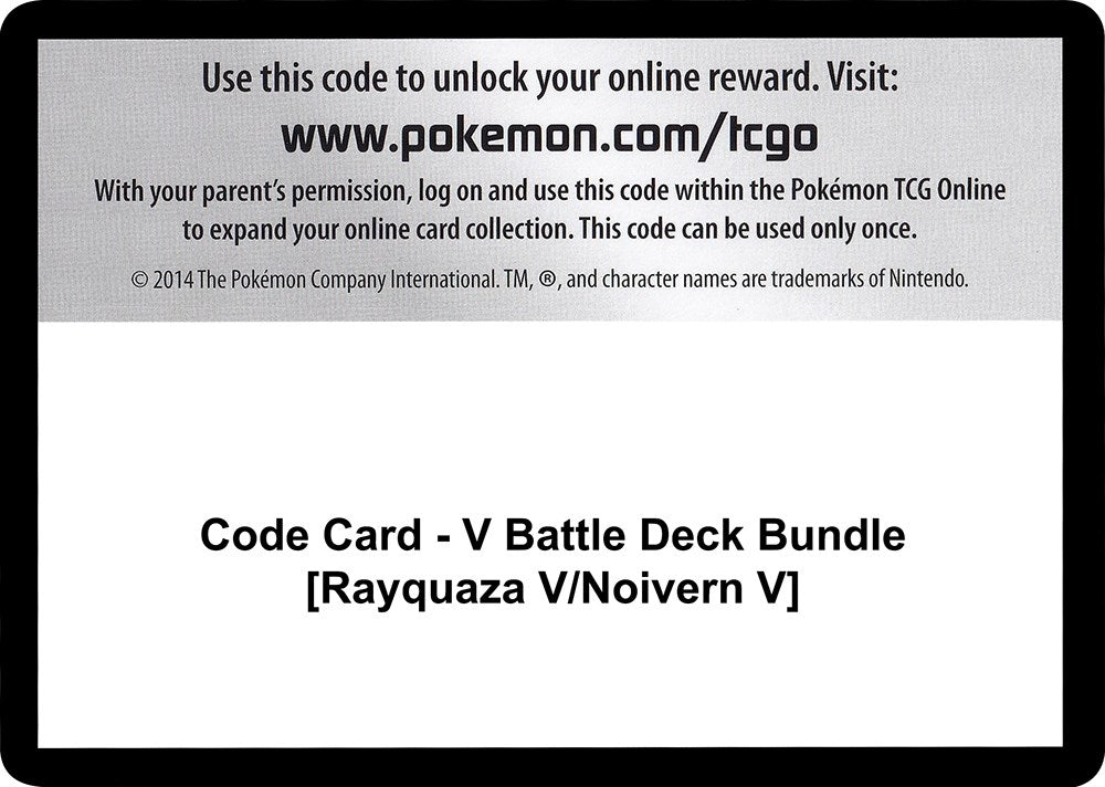 Image for Code Card - V Battle Deck Bundle [Rayquaza V/Noivern V] - Pokemon