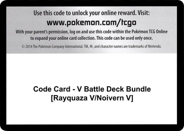 Image for Code Card - V Battle Deck Bundle [Rayquaza V/Noivern V] - Pokemon