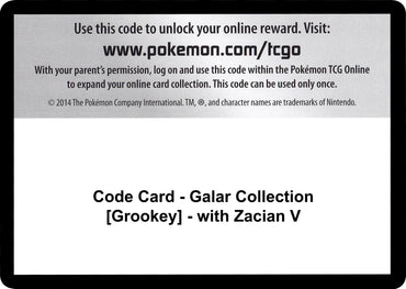 Image for Code Card - Galar Collection [Grookey] - with Zacian V - Pokemon