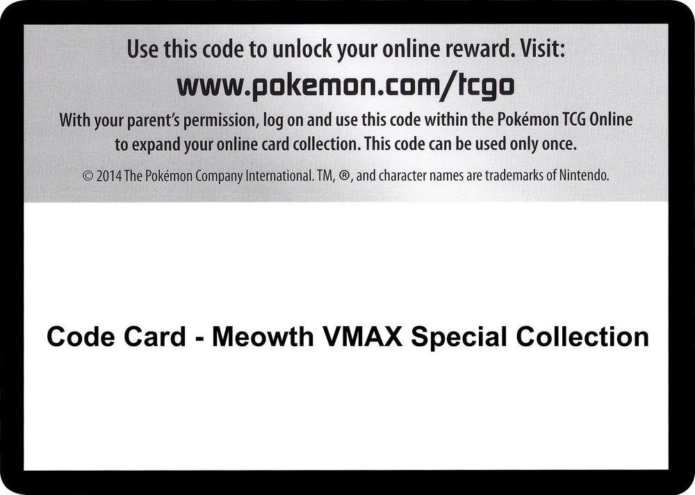 Image for Code Card - Meowth VMAX Special Collection - Pokemon