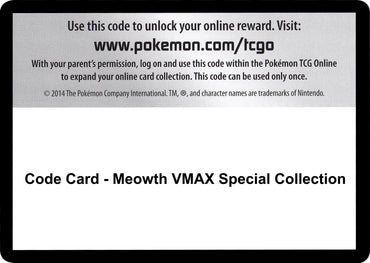 Image for Code Card - Meowth VMAX Special Collection - Pokemon