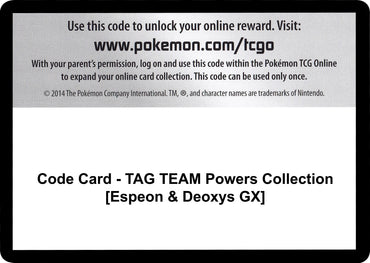 Image for Code Card - TAG TEAM Powers Collection [Espeon & Deoxys GX] - Pokemon