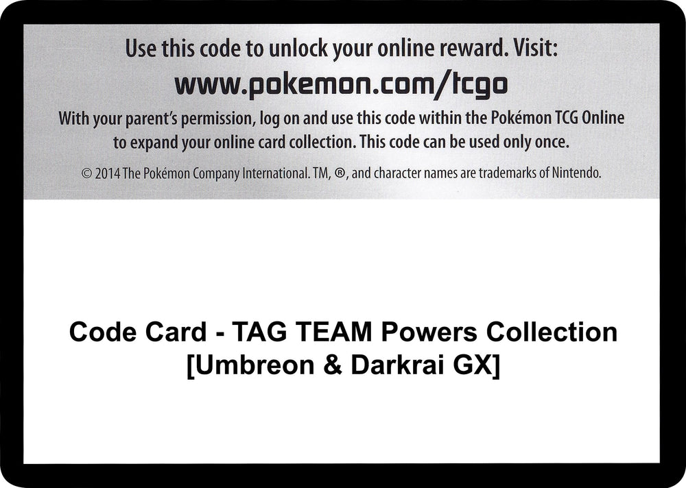 Image for Code Card - TAG TEAM Powers Collection [Umbreon & Darkrai GX] - Pokemon