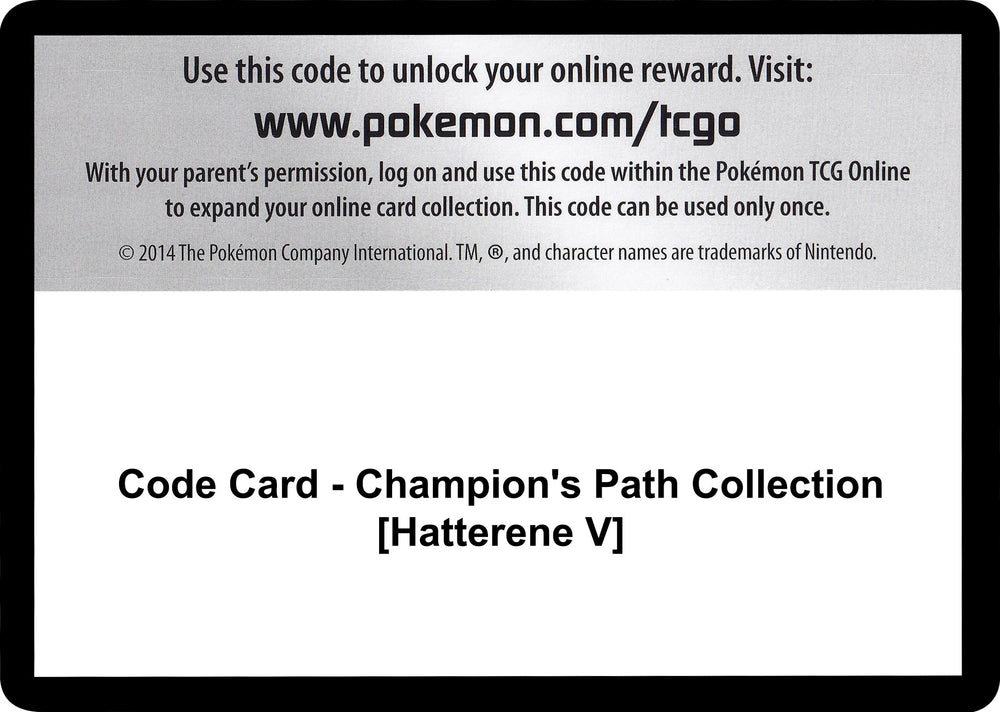 Image for Code Card - Champion's Path Collection [Hatterene V] - Pokemon