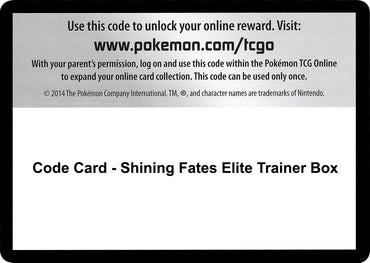 Image for Code Card - Shining Fates Elite Trainer Box - Pokemon