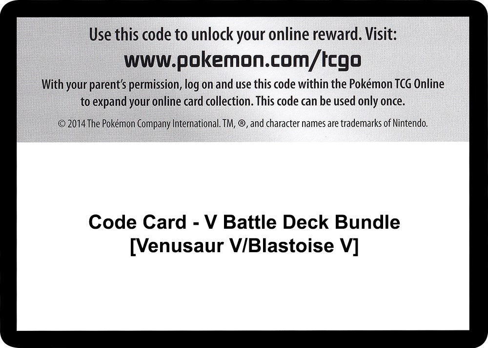 Image for Code Card - V Battle Deck Bundle [Venusaur V/Blastoise V] - Pokemon