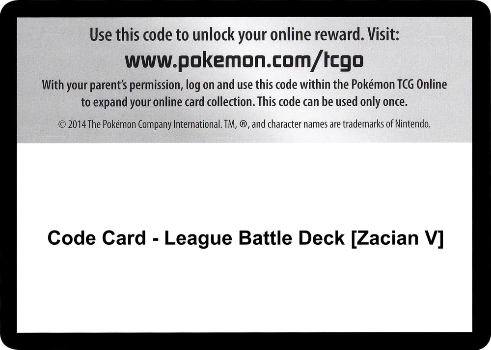 Image for Code Card - League Battle Deck [Zacian V] - Pokemon