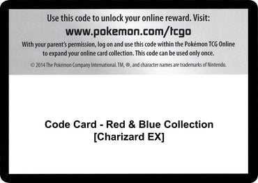 Image for Code Card - Red & Blue Collection [Charizard EX] - Pokemon