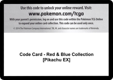 Image for Code Card - Red & Blue Collection [Pikachu EX] - Pokemon