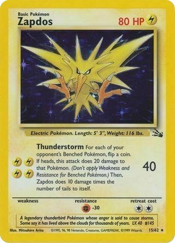 Zapdos - 15/62 (Cosmos Holo) (015/062) (Miscellaneous Cards & Products)