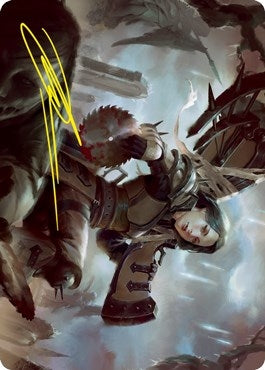 Image for Sawblade Slinger Art Card (Gold-Stamped Signature) (54) [Art Series: Innistrad: Crimson Vow]