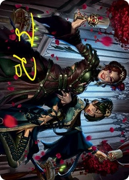 Image for Falkenrath Celebrants (73/81) Art Card (Gold-Stamped Signature) (73) [Art Series: Innistrad: Crimson Vow]