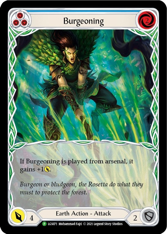 Image for Burgeoning (Blue) - LGS071 (LGS071) (Flesh and Blood: Promo Cards) - Flesh and Blood TCG