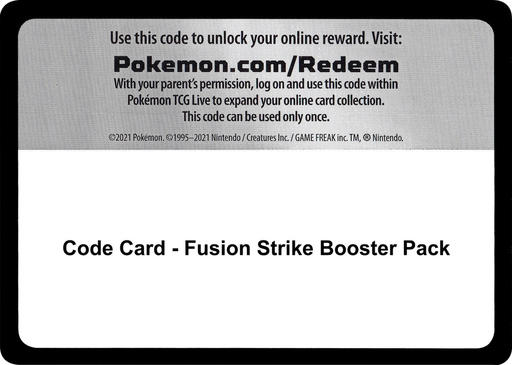 Image for Code Card - Fusion Strike Booster Pack - Pokemon