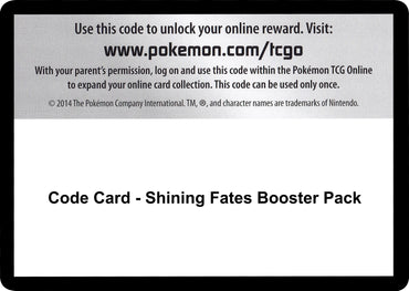 Image for Code Card - Shining Fates Booster Pack - Pokemon
