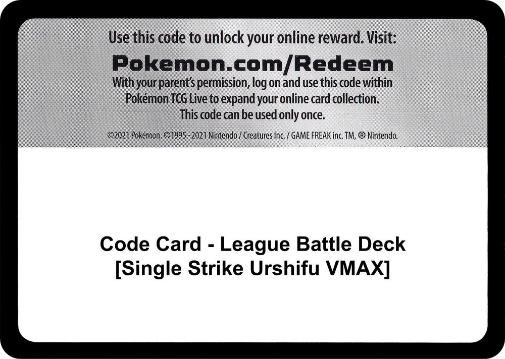 Image for Code Card - League Battle Deck [Single Strike Urshifu VMAX] - Pokemon