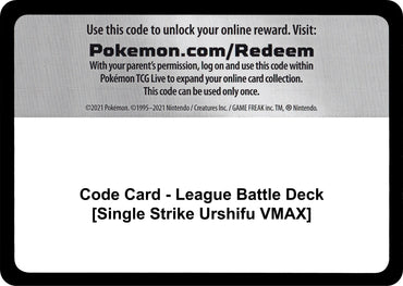 Image for Code Card - League Battle Deck [Single Strike Urshifu VMAX] - Pokemon