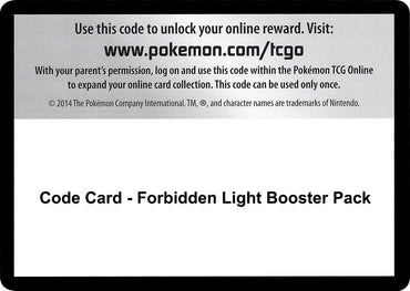 Image for Code Card - Forbidden Light Booster Pack - Pokemon