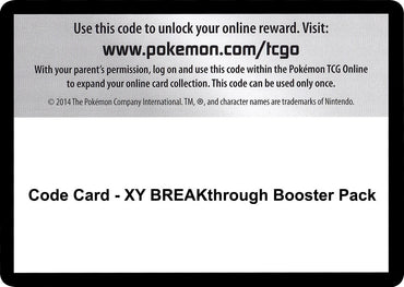 Image for Code Card - XY BREAKthrough Booster Pack - Pokemon