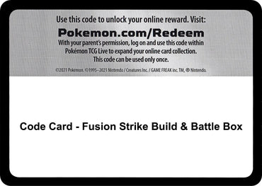 Image for Code Card - Fusion Strike Build & Battle Box - Pokemon