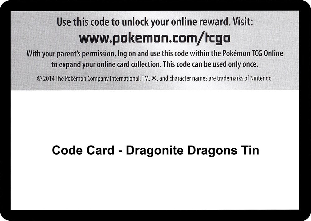 Image for Code Card - Dragonite Dragons Tin - Pokemon