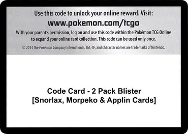 Image for Code Card - 2 Pack Blister [Snorlax, Morpeko & Applin Cards] - Pokemon