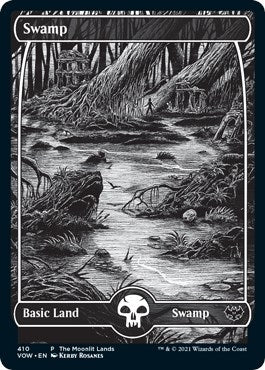 Image for Swamp (Moonlit Land) (Foil Etched) (410) [WPN & Gateway Promos]