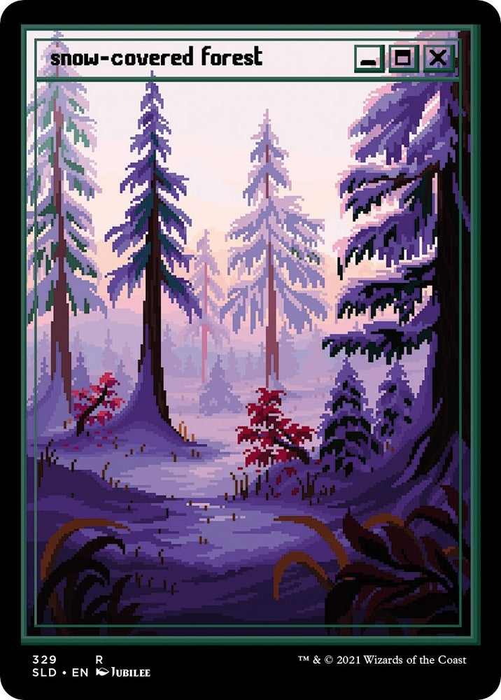 Image for Snow-Covered Forest (PixelSnowLands.jpg) (329) [Secret Lair Drop Series]