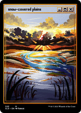 Image for Snow-Covered Plains (PixelSnowLands.jpg) (Foil Etched) (325) [Secret Lair Drop Series]