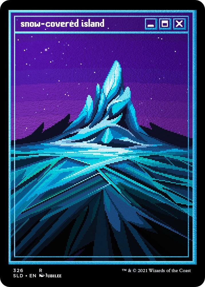 Image for Snow-Covered Island (PixelSnowLands.jpg) (Foil Etched) (326) [Secret Lair Drop Series]