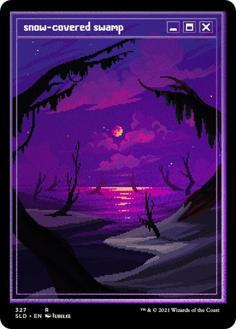 Image for Snow-Covered Swamp (PixelSnowLands.jpg) (Foil Etched) (327) [Secret Lair Drop Series]