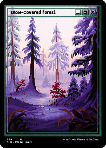 Image for Snow-Covered Forest (PixelSnowLands.jpg) (Foil Etched) (329) [Secret Lair Drop Series]