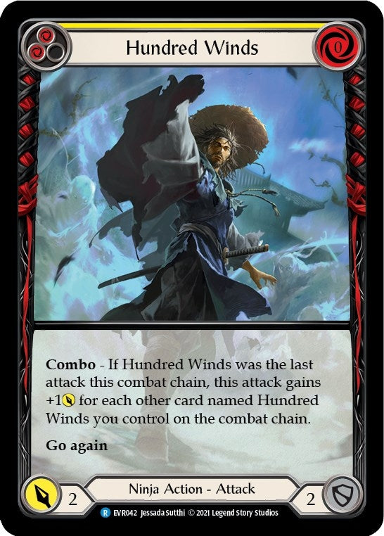 Image for Hundred Winds (Yellow) (Extended Art) (EVR042) (Everfest) - Flesh and Blood TCG