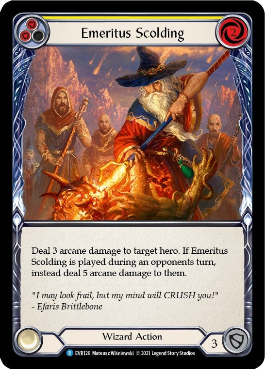 Image for Emeritus Scolding (Yellow) (EVR126) (Everfest) - Flesh and Blood TCG