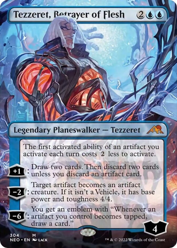 Image for Tezzeret, Betrayer of Flesh (Borderless) (304) [Kamigawa: Neon Dynasty]