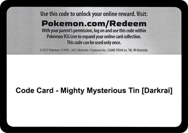 Image for Code Card - Mighty Mysterious Tin [Darkrai] - Pokemon
