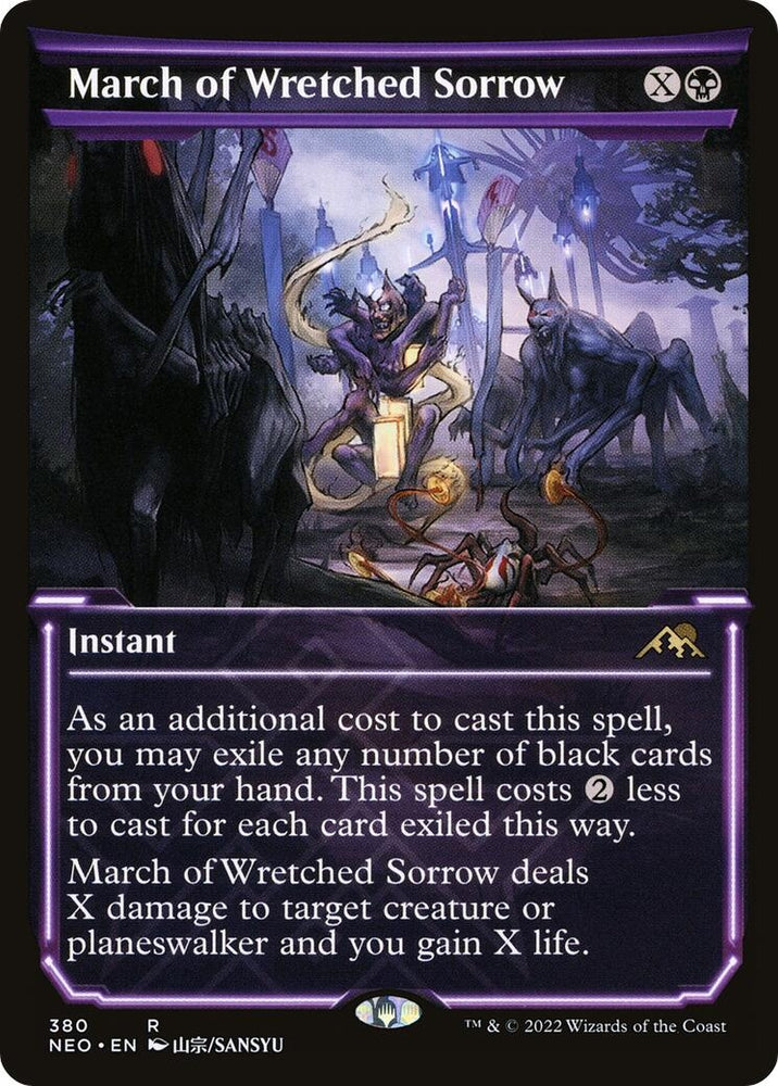 Image for March of Wretched Sorrow (Showcase) (380) [Kamigawa: Neon Dynasty]
