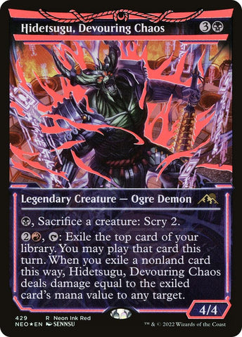 Image for Hidetsugu, Devouring Chaos (Neon Red) (429) [Kamigawa: Neon Dynasty]